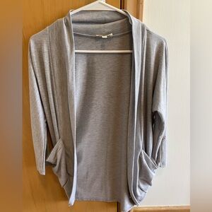 Slouchy Gray 3/4 Cardigan: Size S